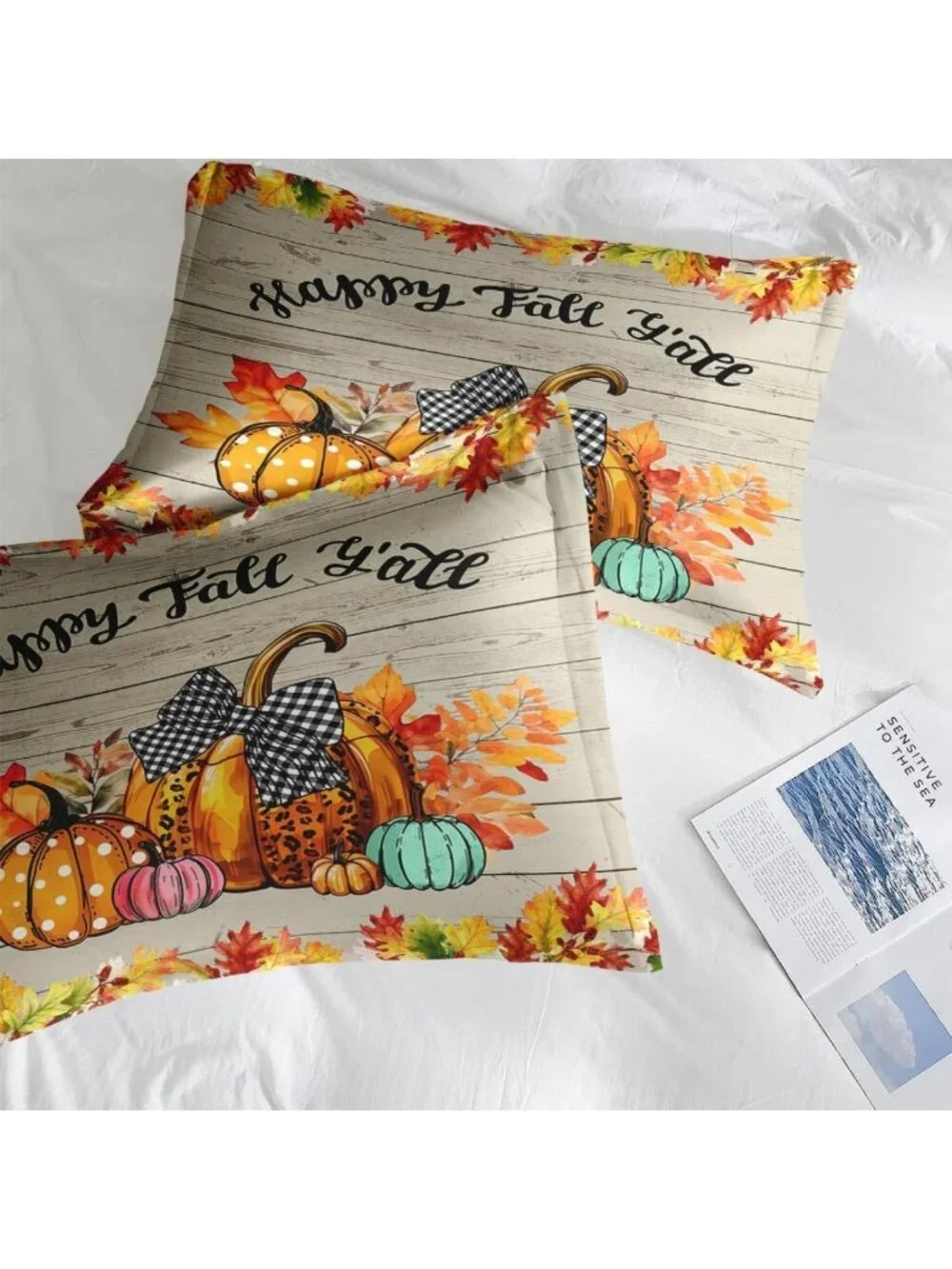 Cozy Queen Fall Comforter Set with Sheets - 7 Piece Happy Bedding Collection